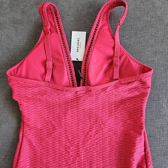 Sea Level Australia Women's Red ladder-stitched One-Piece Swimsuit Size  12 - Picture 10 of 13